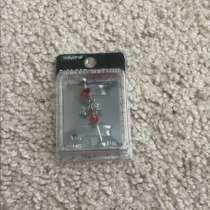NWT Pierced Nation Industrial Red Rose Earring